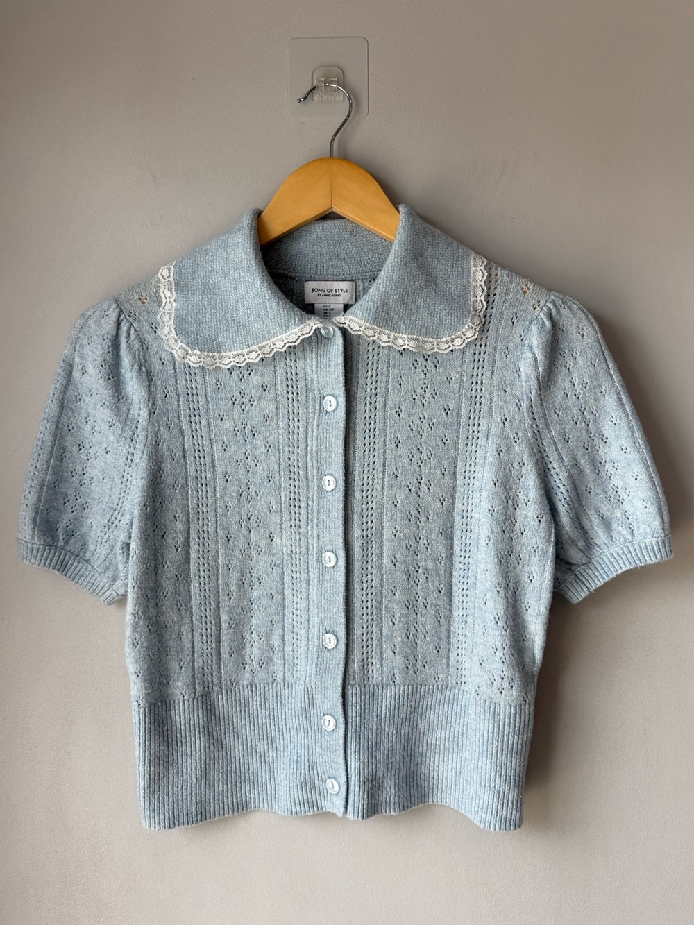 Song of Style Soft Girl Cardigan Baby Blue Small